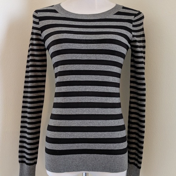 Express Sweaters - Express Striped Crew Neck Sweater